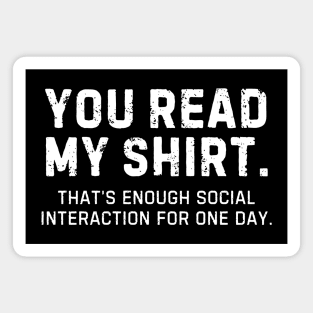 Introvert Recharge Mode: Shirt Talk Only Magnet